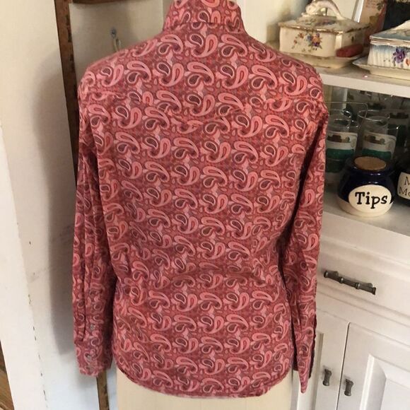 Rodeo’s All Cotton Pink Paisley Swirl Pearl Snap Western Shirt Pockets! Comfy! - Picture 7 of 17